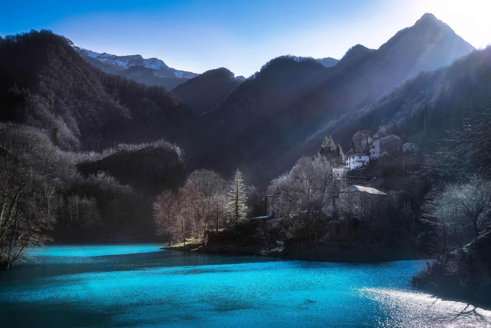 isola santa medieval village church and lake garfagnana tusca
